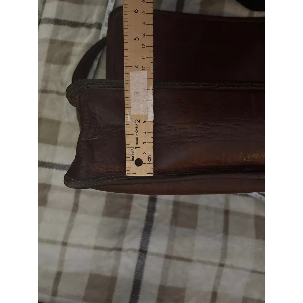 Urban Leather Messenger Bag Dark Brown Full Grain Leather Adjustable Strap